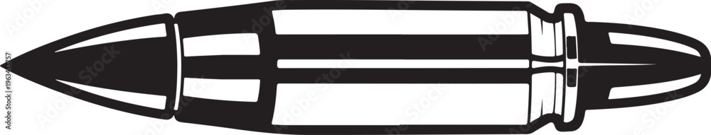 Fototapeta premium Rifle, Gun, Firearm, Black Silhouette, Vector Illustration
