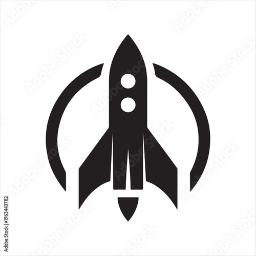 Rocket silhouette vector silhouette clip art logo design concept illustration idea