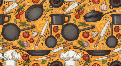 Kitchen Utensils and Food Items.