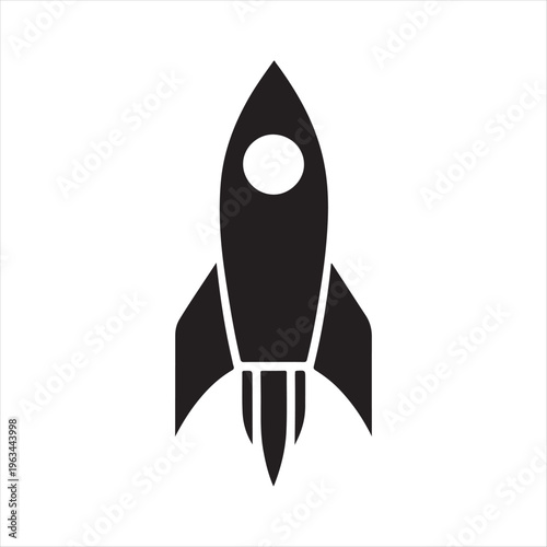 Rocket silhouette vector silhouette clip art logo design concept illustration idea