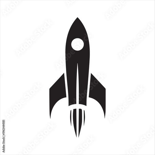 Rocket silhouette vector silhouette clip art logo design concept illustration idea