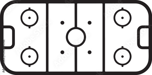 Hockey rink, ice hockey arena, sports field, vector illustration