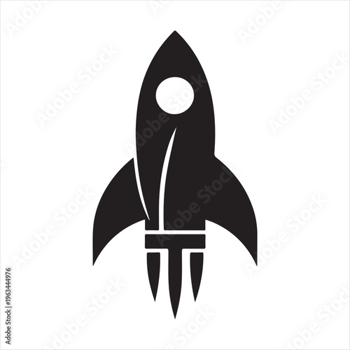 Rocket silhouette vector silhouette clip art logo design concept illustration idea