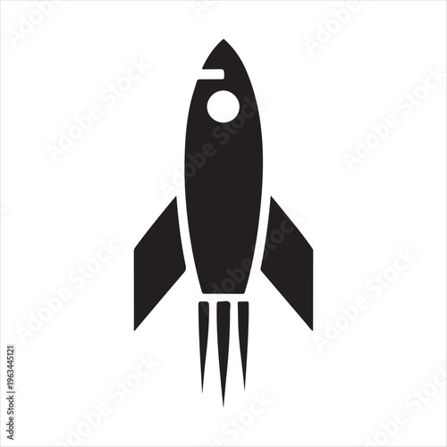 Rocket silhouette vector silhouette clip art logo design concept illustration idea