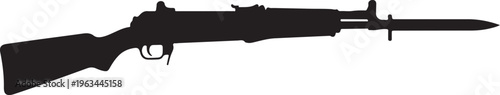 Rifle, gun, assault rifle, silhouette, black, vector, firearm, weapon, military, combat