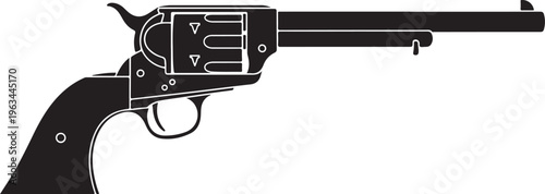 Revolver, black, vector, gun, weapon, handgun, sidearm, illustration, firearm