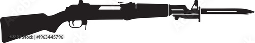 Rifle, assault rifle, gun, black silhouette, vector, military weapon, firearm