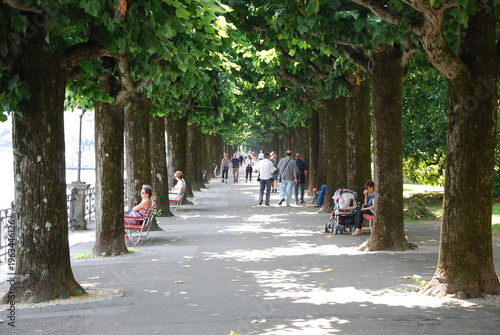 Fotografie Il lungolago di Lugano, Canton Ticino, Svizzera.