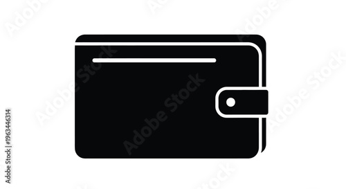 Simple black wallet icon with a clean modern silhouette