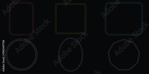 Geometric shapes on a black background