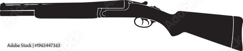 Black rifle vector, shotgun illustration, firearm silhouette, hunting icon