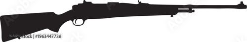 Rifle silhouette, black gun, hunting weapon, firearm icon
