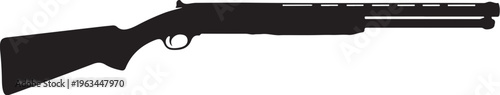 Black shotgun, rifle silhouette, firearm icon, vector illustration