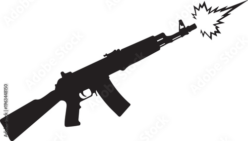 Rifle, assault rifle, gun silhouette, black rifle icon, weapon vector