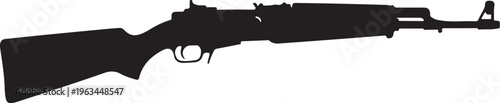 Rifle, gun, firearm, silhouette, black, vector, illustration, assault rifle, weapon, military