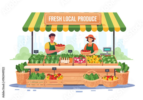 Man wearing green apron standing outside.