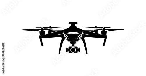 Modern Quadcopter Drone with Camera Vector Illustration