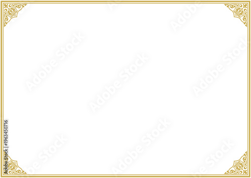 繊細なアラベスク角飾りの金のフレーム