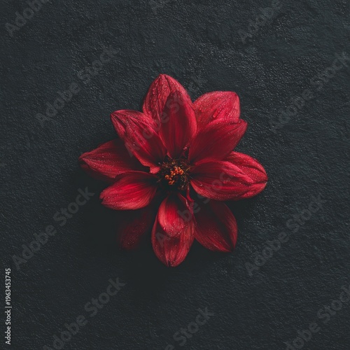 red ambrosia flower on a dark background