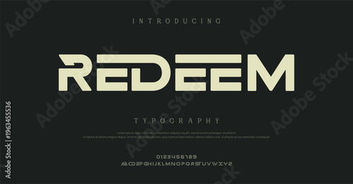 Redeem Typography Font Design with Bold Yellow Letters on Black Background