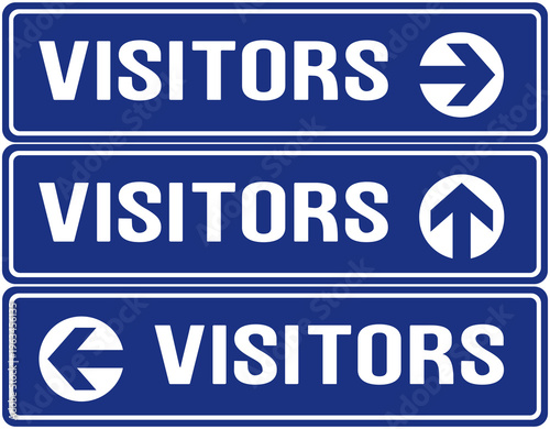 three signs indicating the direction for visitors