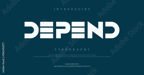 Tableau sur toile Introducing Depend Typography Font Design
