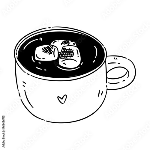 cup of hot cocoa with marshmallows toppings