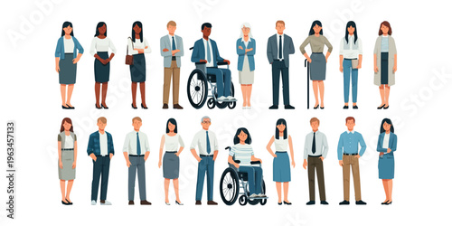 Diverse Inclusive Business Team Illustrations – Multicultural Workplace Representation for Social Media, Branding & Digital Media