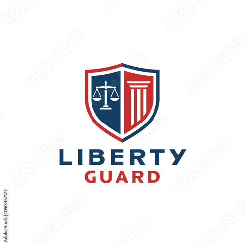 Scales pillar and liberty guard symbolizing justice and freedom. Suitable for legal, governmental, or patriotic design projects and concepts.