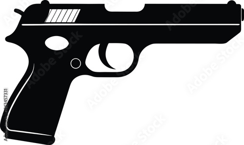 Silhouette of pistol illustration.