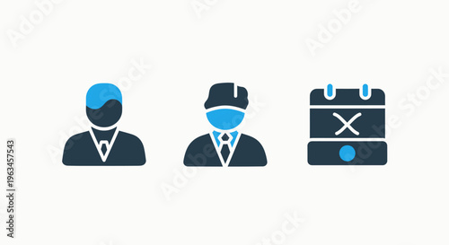 Business people icons and calendar deadline notification graphic symbol