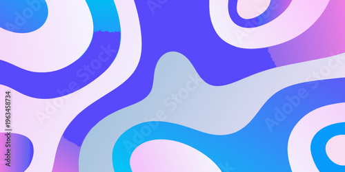 Abstract fluid shapes in vibrant shades of blue pink and purple