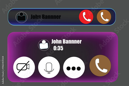 Glassmorphism Mobile Call Screen UI with Neon Gradient and Contact Controls