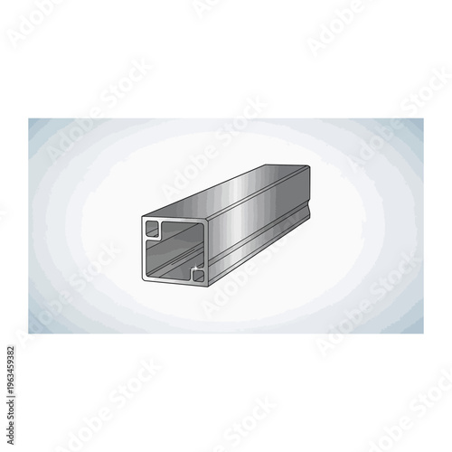 Metallic steel box beam industrial component