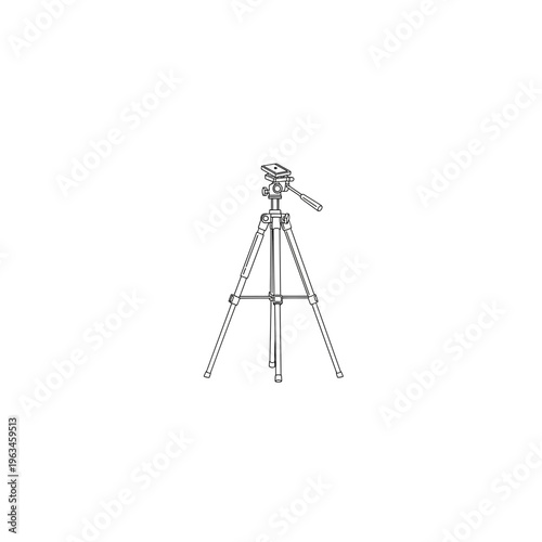 Adjustable camera tripod with pan head for professional filmmaking