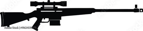 Silhouette of Sniper Rifle Illustration.