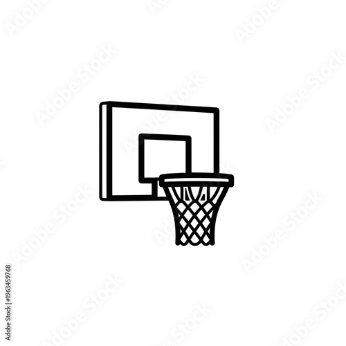 Basketball hoop and backboard icon