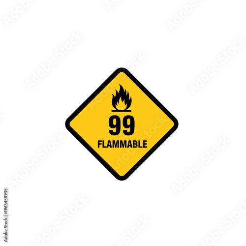Flammable warning sign 99 hazard label icon