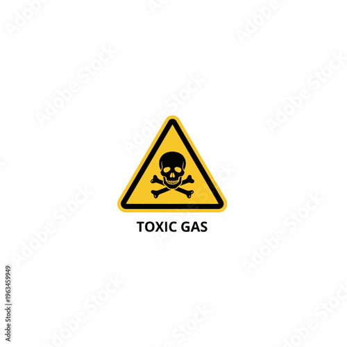 Toxic gas warning sign with skull and crossbones