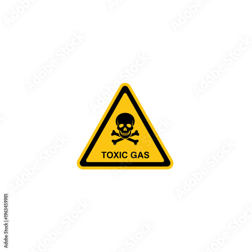 Toxic gas hazard warning sign icon