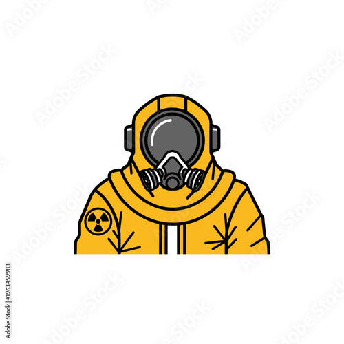 Radiation hazard protective suit mask icon