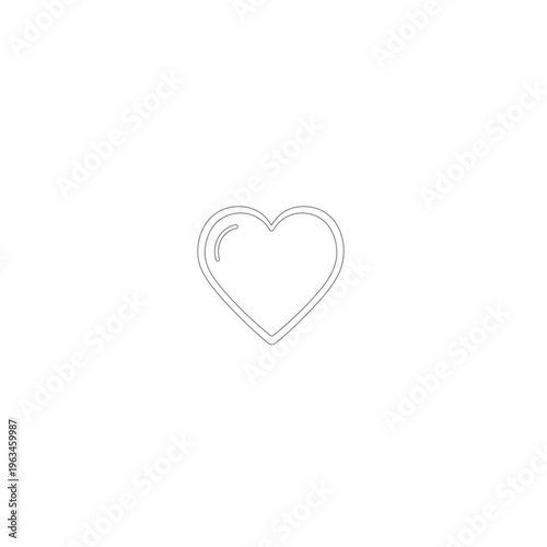 Minimalist heart icon outline design