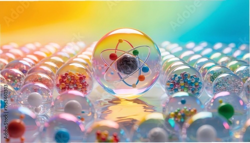 Gigapixel Array of Small Iridescent Bubbles with Atom Representation, Standard v2 4x