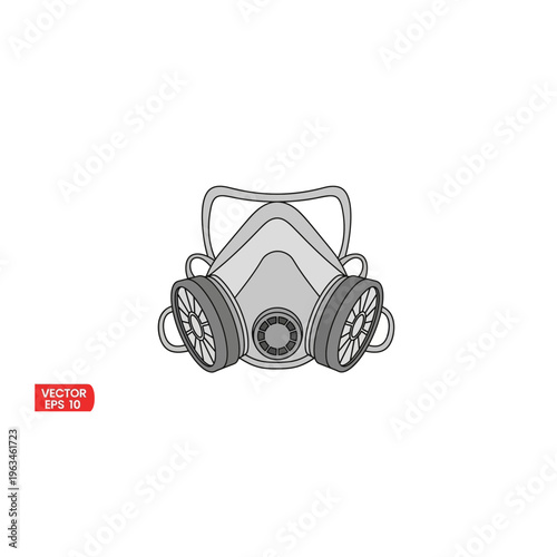 Respirator mask with filters illustration