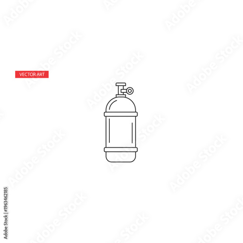 Outline icon of a gas cylinder