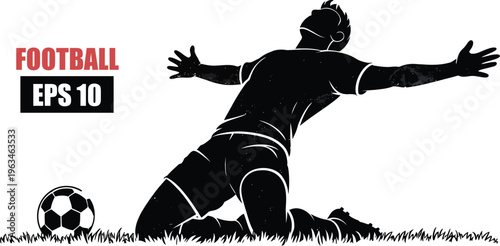 Celebrating a goal in an exciting football episode ten moment Vector, illustration
