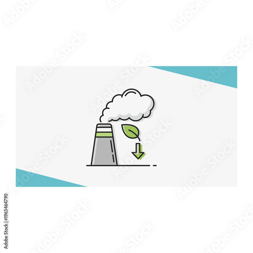 Industrial factory smoke carbon emission green energy concept