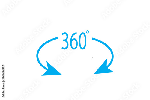 360 degree circle icon, 360 rotation vector icon, 360 degree view icon, 360 degree arrow, Angle 360 degrees