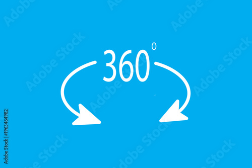 360 degree circle icon, 360 rotation vector icon, 360 degree view icon, 360 degree arrow, Angle 360 degrees
