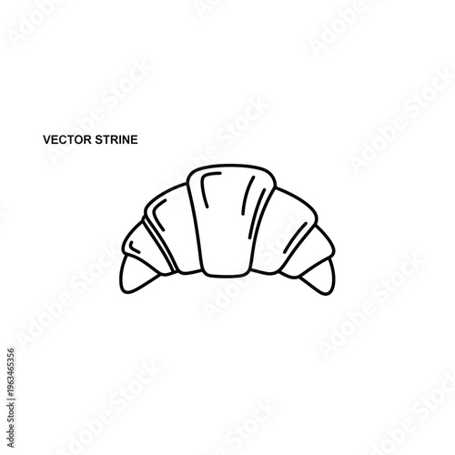Hand drawn croissant line art illustration